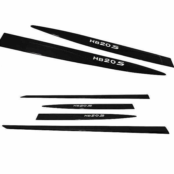 Friso Lateral HB20S Preto Onix nome alto relevo Cromado