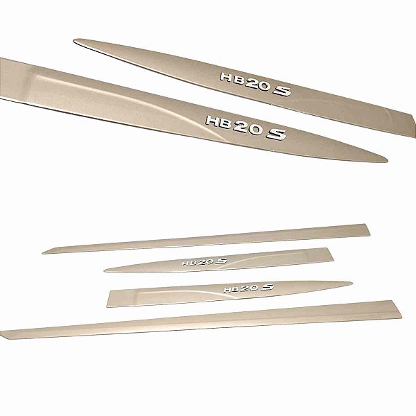 Friso Lateral HB20S Prata Sand com nome alto relevo Cromado