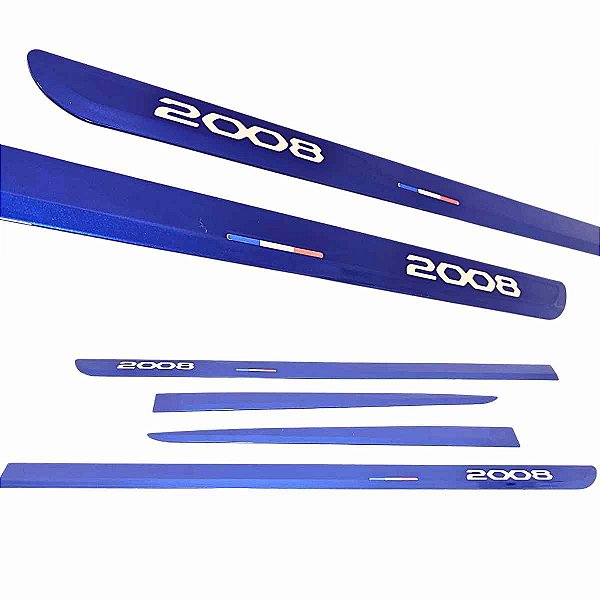Friso Lateral porta Peugeot 2008 Azul Quasar nome metalizado