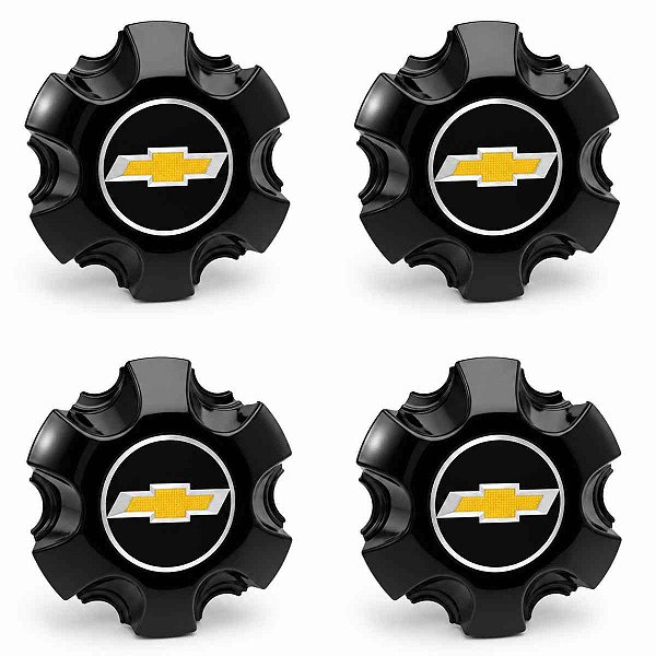 Kit 4 Calotas Miolo Centro Roda S10 LTZ LT 17 18 19 20 Preto