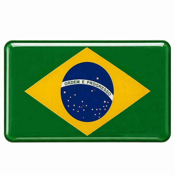 Adesivo da Bandeira BRASIL Resinado 8x5cm para carro e moto