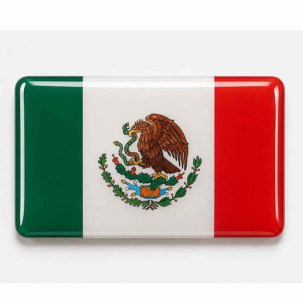 Adesivo da Bandeira MÉXICO Resinado 8x5cm para carro e moto