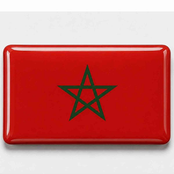 Adesivo Bandeira MARROCOS Resinado 8x5cm para carro e moto