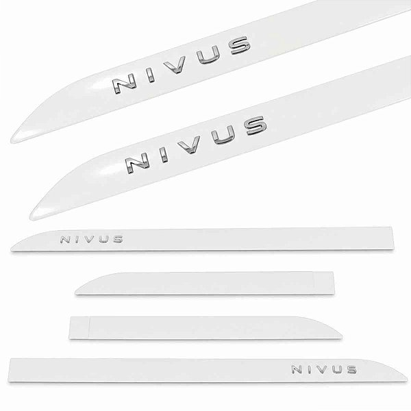 Friso lateral NIVUS Branco Cristal nome alto relevo cromado