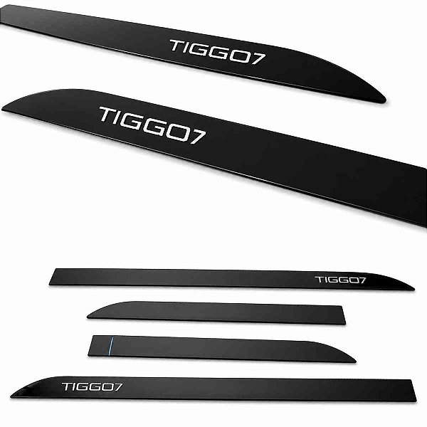 Friso Lateral TIGGO7 Preto Metálico Nome alto relevo Cromado
