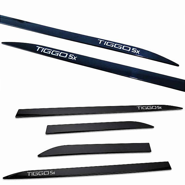 Friso Lateral TIGGO5x Slim Preto Metálico relevo Cromado
