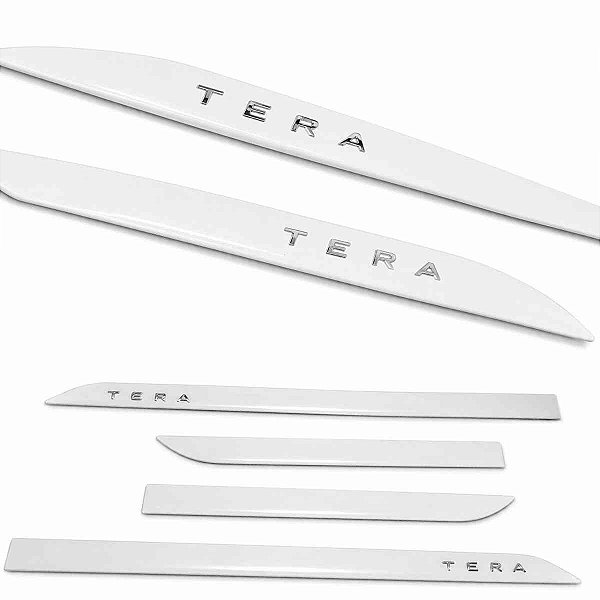 Friso Lateral TERA BRANCO CRISTAL nome alto relevo cromado
