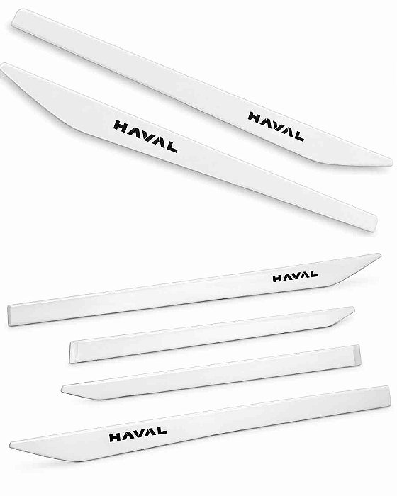 Friso Lateral Haval Branco Ágata nome em Relevo Black Piano