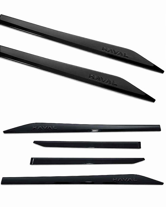 Friso Lateral Haval Preto HEMATITA Alto Relevo Black Piano