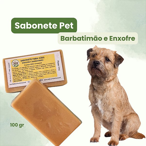 Sabonete Pet Enxofre e Barbatimão Alivio de Alergias, Coceira e Dermatite | Cuidados Suaves