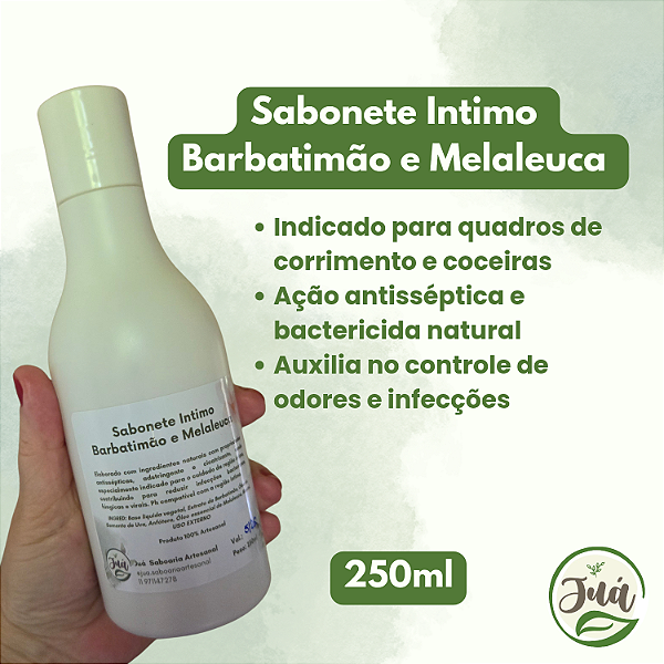 Corrimento, coceira e odor? Sabonete Íntimo Natural Barbatimão e Melaleuca Vegano – 250ml