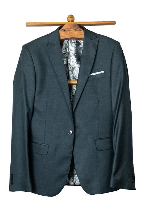Terno 1 botão 2 aberturas, Super Slim Fit - Cor: Cinza