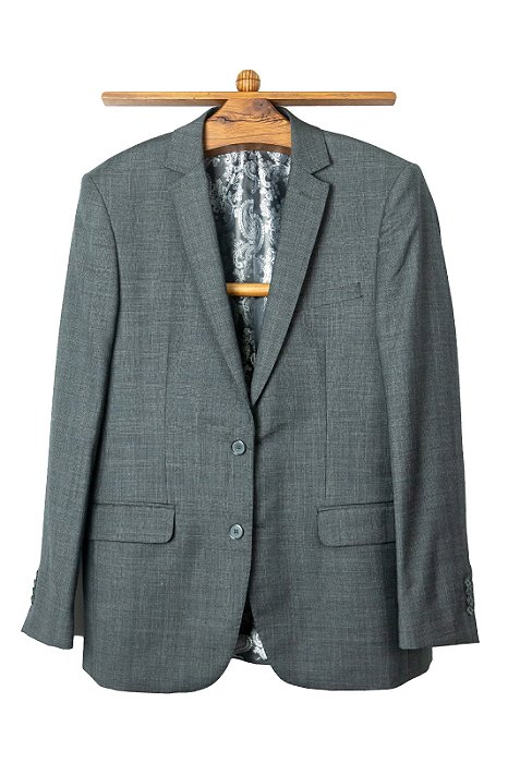Terno 1 botão 2 aberturas, Super Slim Fit - Cor: Cinza