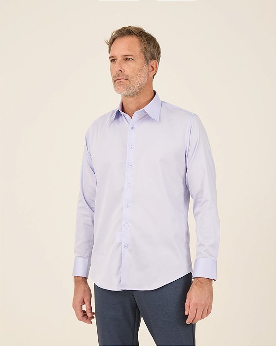Camisa Social Lilás Algodão Egípcio