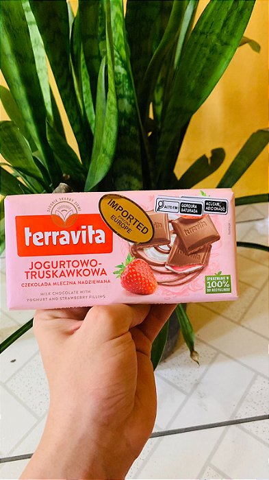 Terravita Barra de Chocolate Iogurte de Morango 100g