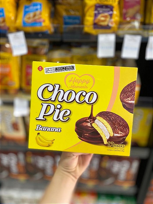 Choco Pie Banana Caixa com 12 Unidades 336g