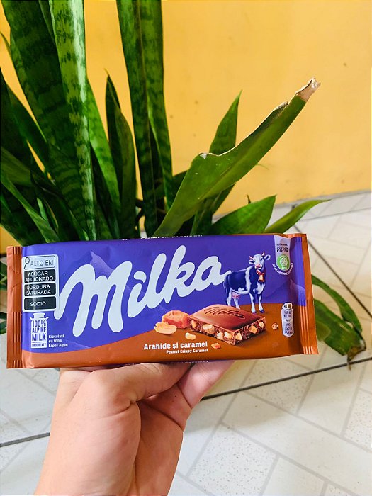 Milka Barra de Chocolate Peanut Crispy Caramel 90g