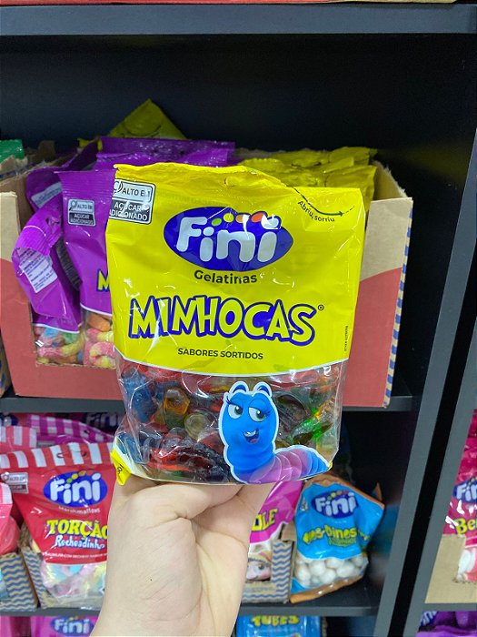 Bala Fini Minhocas De Frutas 250g (Tamanho Familia)