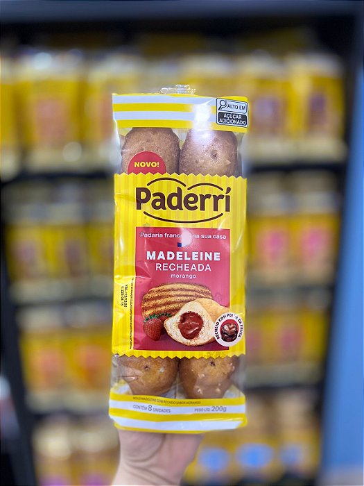 Madeleine Paderri Recheada Com Morango 200g