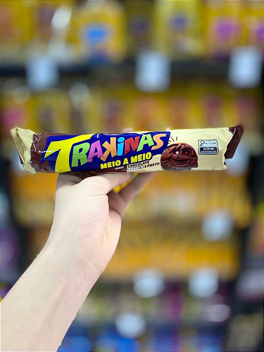 Biscoito Trakinas Chocolate Branco e Preto 126g