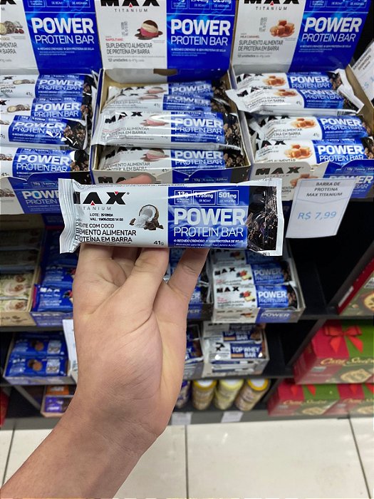Barra de Proteina Max Titanium Chocolate com Coco 41g