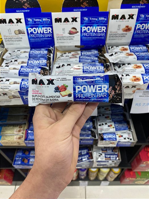 Barra de Proteina Max Titanium Frutas Vermelhas 41g