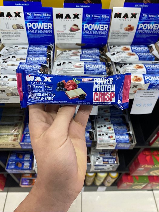 Barra de Proteina Max Titanium Crisp Frutas Vermelhas 44g