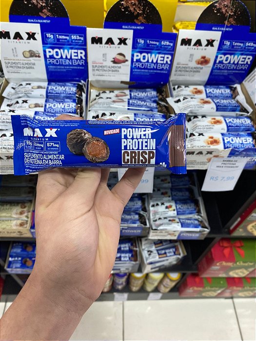 Barra de Proteina Max Titanium Crisp Dark Chocolate 44g