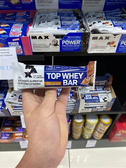 Barra de Proteina Max Titanium Whey Doce de Leite 41g