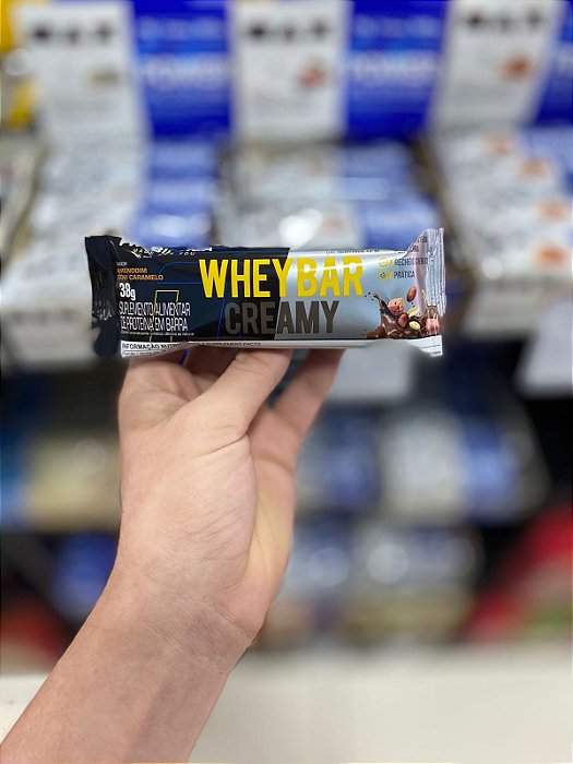 Barra de Proteina Probiotica Whey Amendoim com Caramelo 38g
