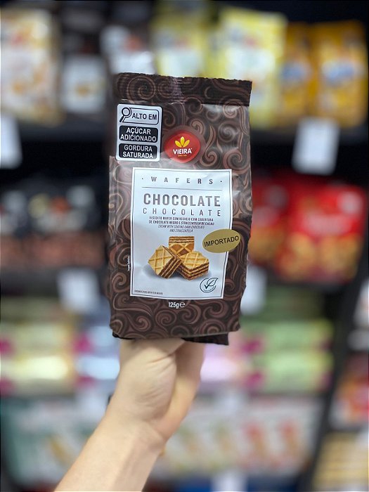Biscoito Vieira Wafers Chocolate 125g