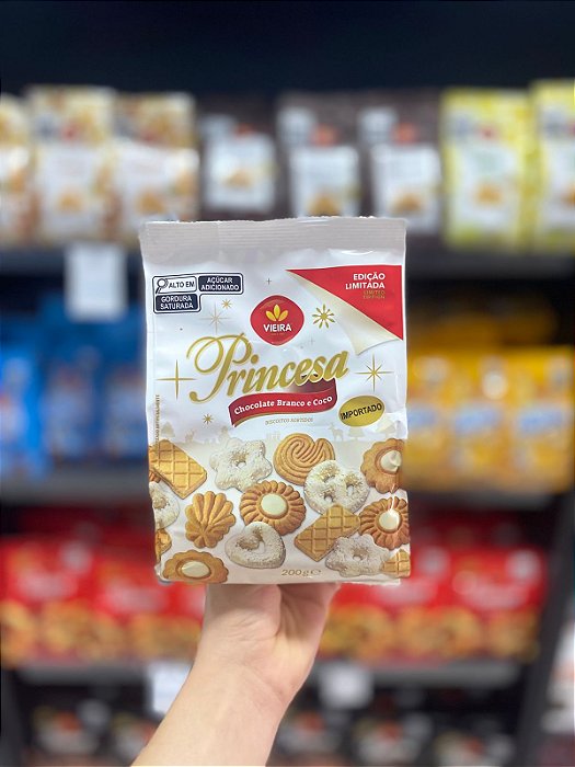 Biscoito Vieira Princesa Chocolate Branco e Coco 200g