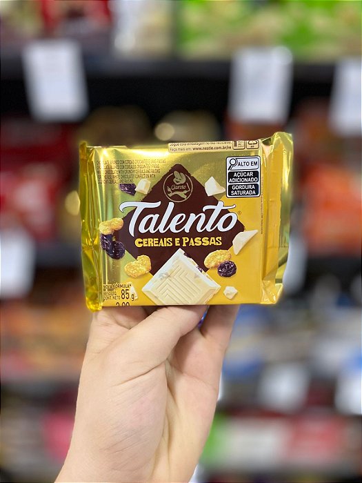 Chocolate Garoto Talento Cereais e Passas 85g