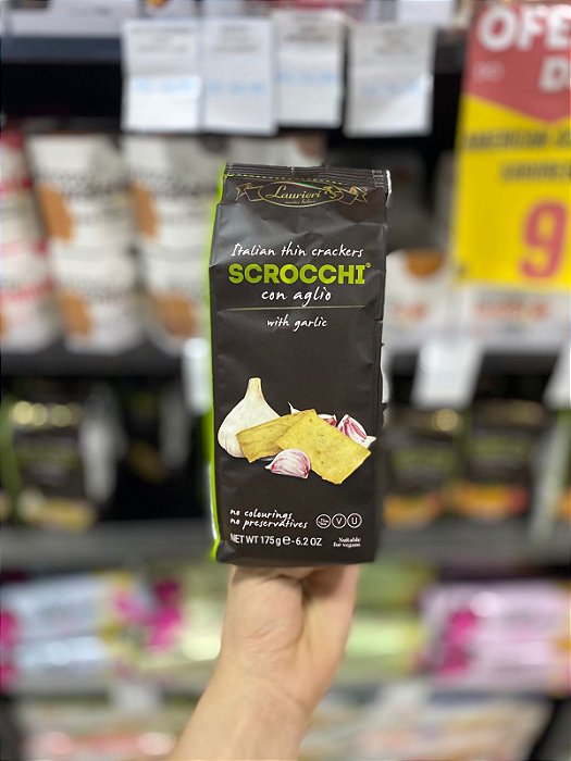 biscoito Scrocchi Angeloni Laurieri com Alho Italiano 175g
