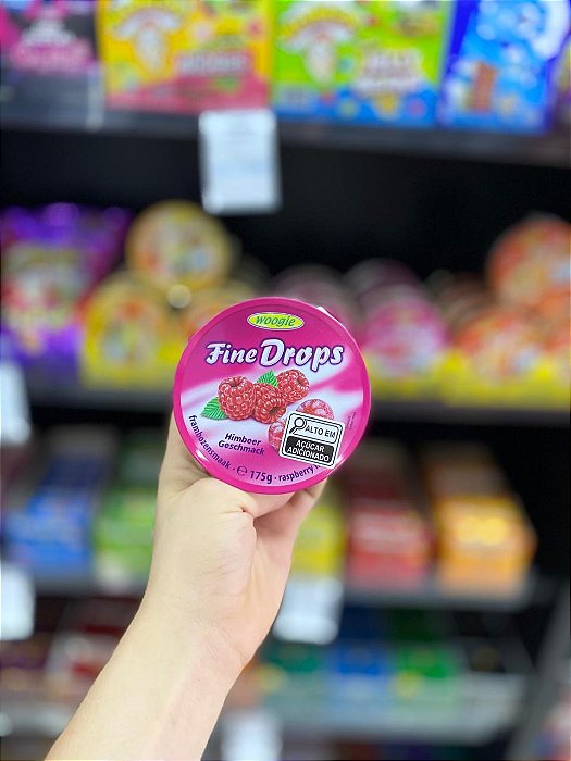 Balas Importada Fine Drops Sabor Framboesa 175g