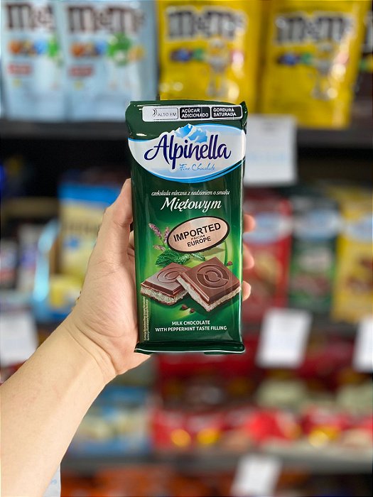 Barra de Chocolate Alpinella Menta 100g