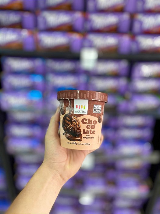 Pote De Sorvete Paleteria Paulista Chcolate Com Brigadeiro 500ml