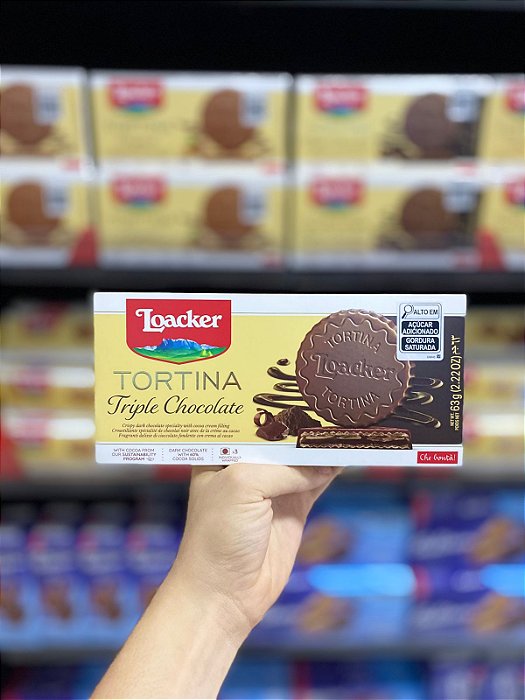 Biscoito Loacker Tortina Triple Chocolate 63g