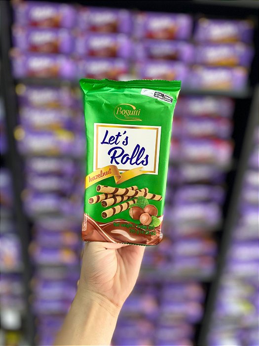 Biscoito Bogutti Lets Rolls Hazelnut 120g