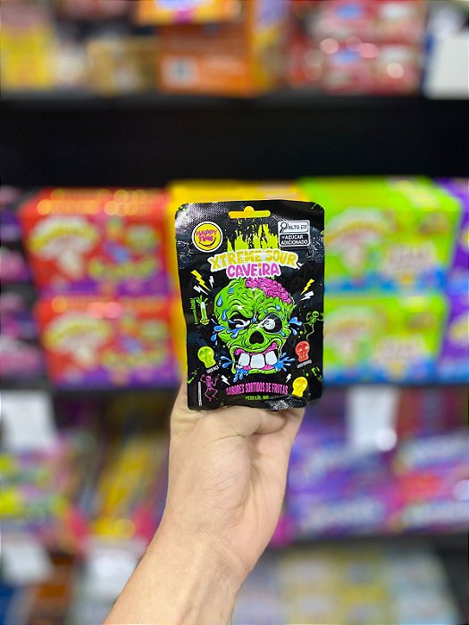 Bala Happy Time Xtreme Sour Caveira 18g