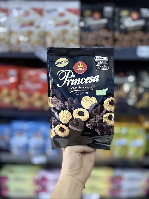 Biscoito Vieira Princesa Sortido Chocolate Negro 200g