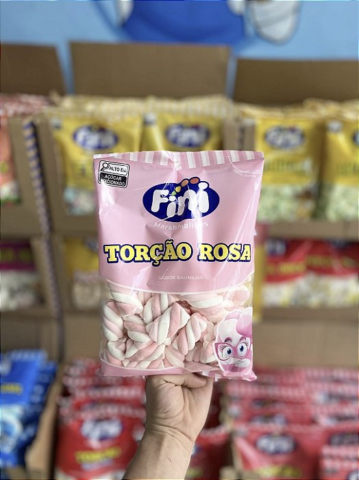 Fini Marshmallow Torção Rosa 250g