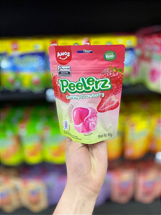 Bala Amos Peelerz Gummy Strawberry 65g