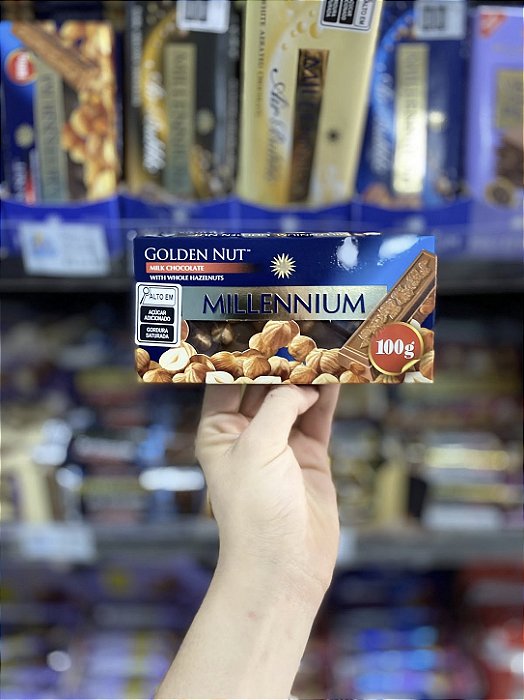 Barra De Chocolate Millennium Whole Almond Hazelnut 100g
