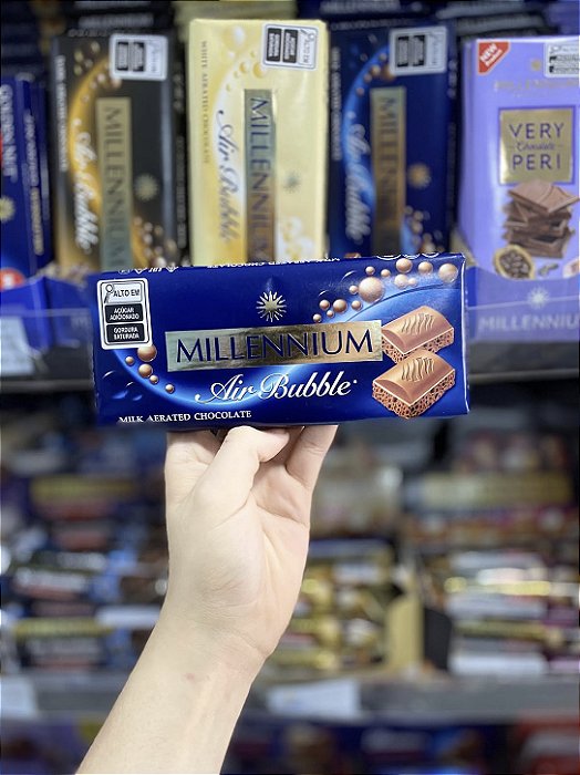 Barra De Chocolate Ao Leite Millennium Air Bubble 90g