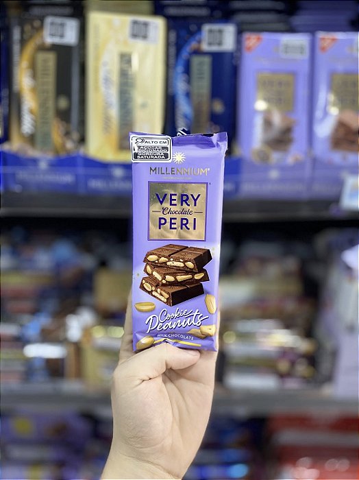 Barra de Chocolate Millennium Very Peri Cookie Peanuts 100g
