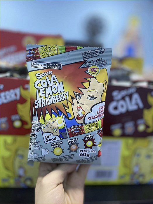 Bala Super Azeda Cola Lemon Strawberry 60g