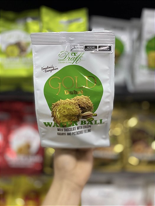 Chocolate Draft Wafer Ball Gold Dubai Pistachio 120g
