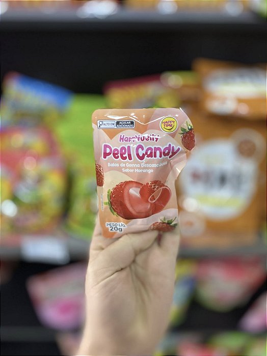 Bala Happy Jelly Peel Candy Morango 20g
