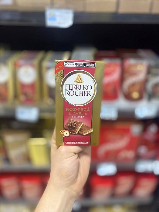 Chocolate Importado Ferrero Rocher Barra Noz-Peça & Avelã 90g